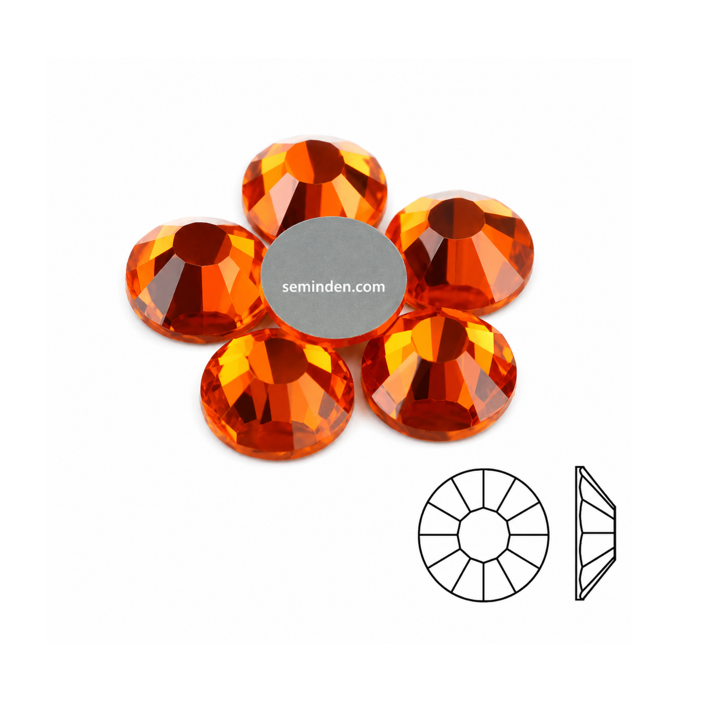 Orange Rhinestone Cam Taş