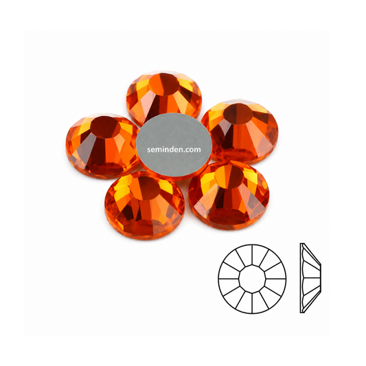 Orange Rhinestone Cam Taş