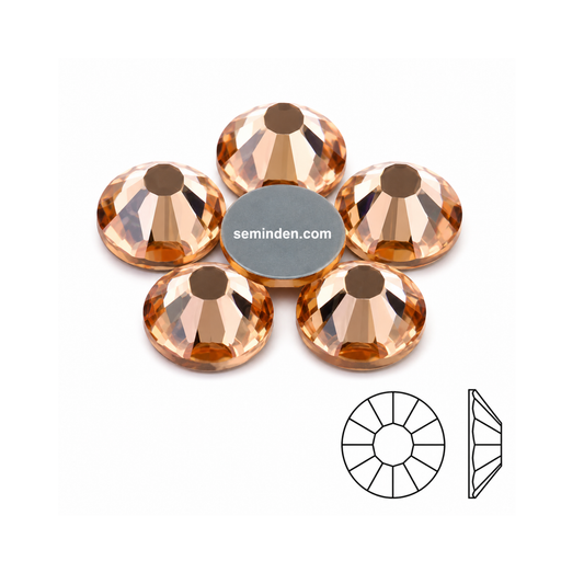 Peach Rhinestone Cam Taş