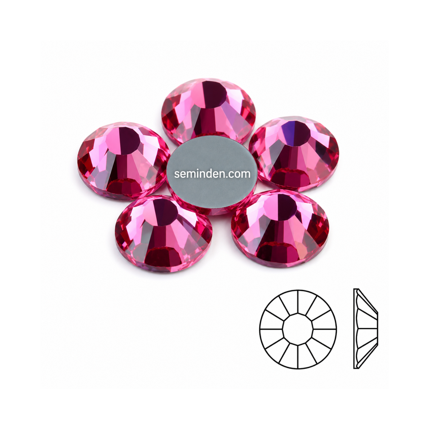 Rose Rhinestone Cam Taş