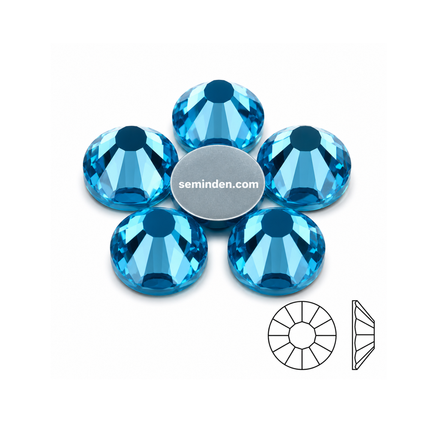 Aqua Rhinestone Cam Taş