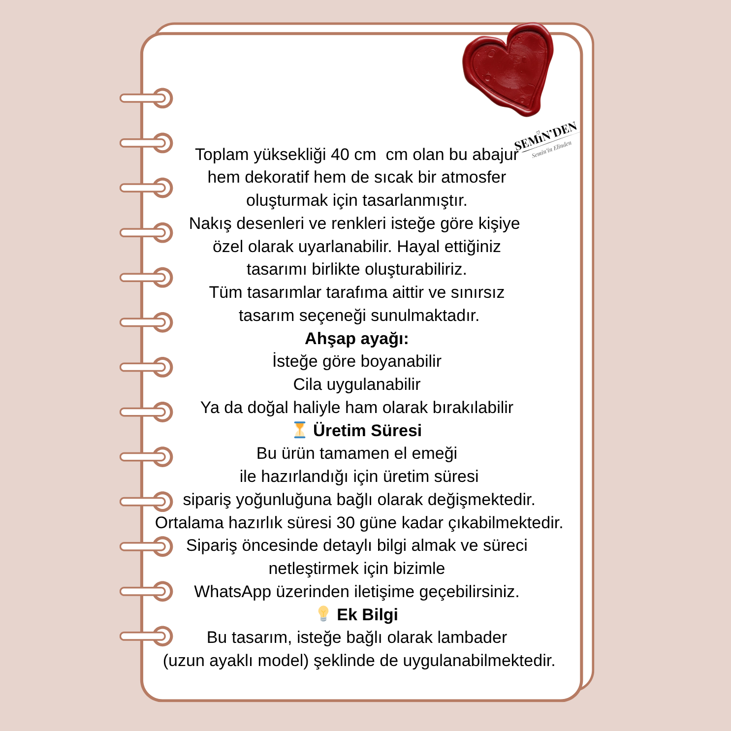 El Yapımı Keçe Abajur