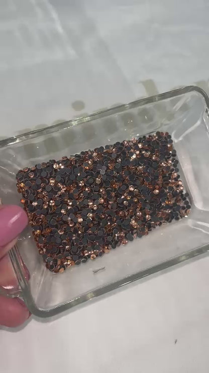 Peach Rhinestone Cam Taş