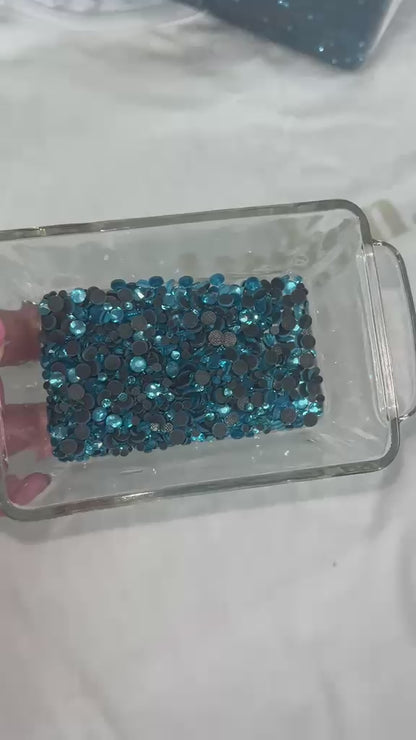 Aqua Rhinestone Cam Taş