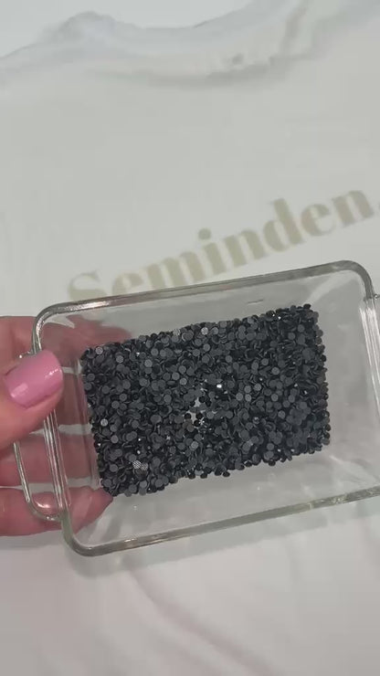 Siyah Rhinestone Cam Taş