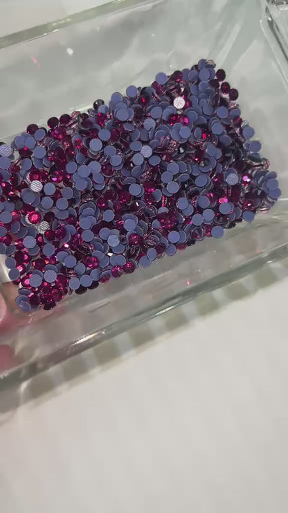 Fuşya Rhinestone Cam Taş