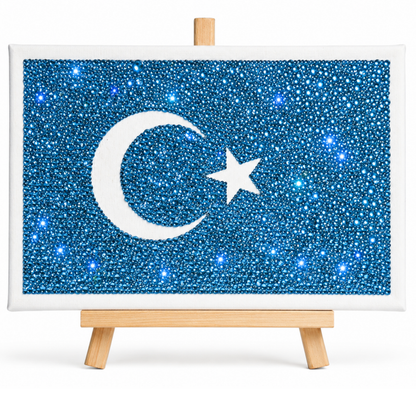 Doğu Türkistan  Bayrağı Taşlı Tablo Kit