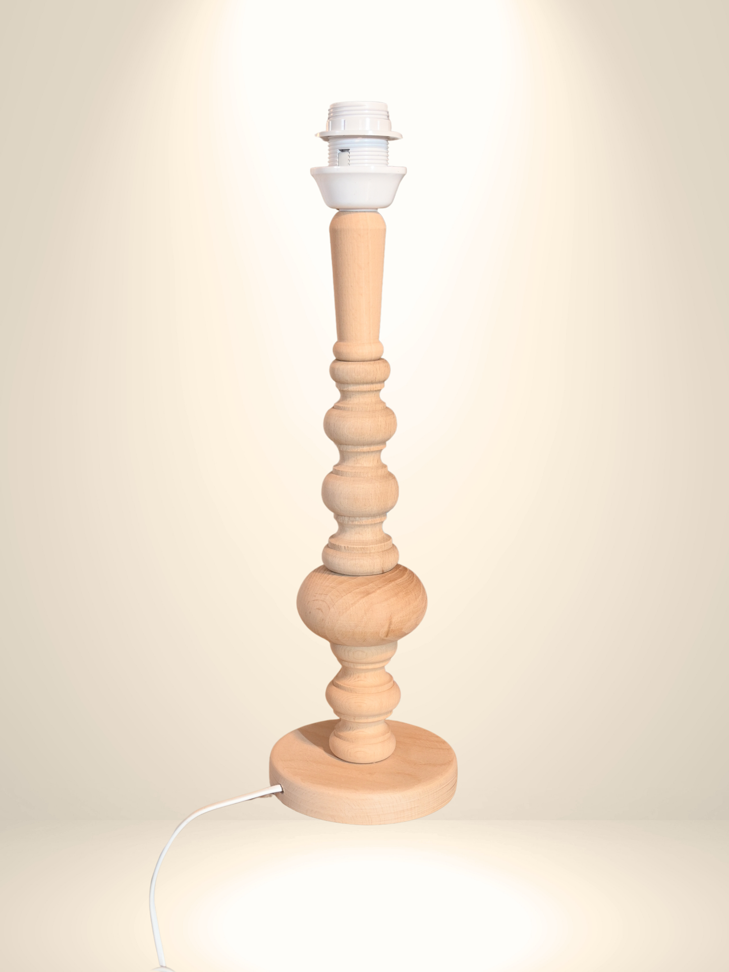 Doğal Kayın Ağacı Abajur Ayağı – 47 cm | Ham Ahşap