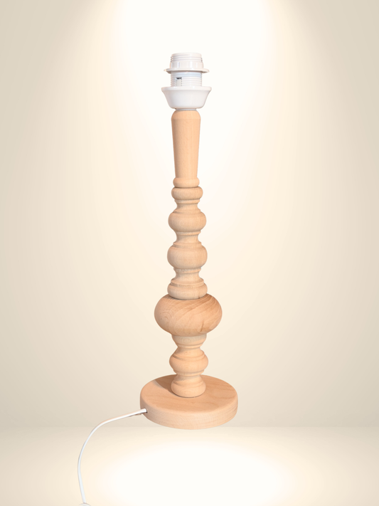 Doğal Kayın Ağacı Abajur Ayağı – 47 cm | Ham Ahşap