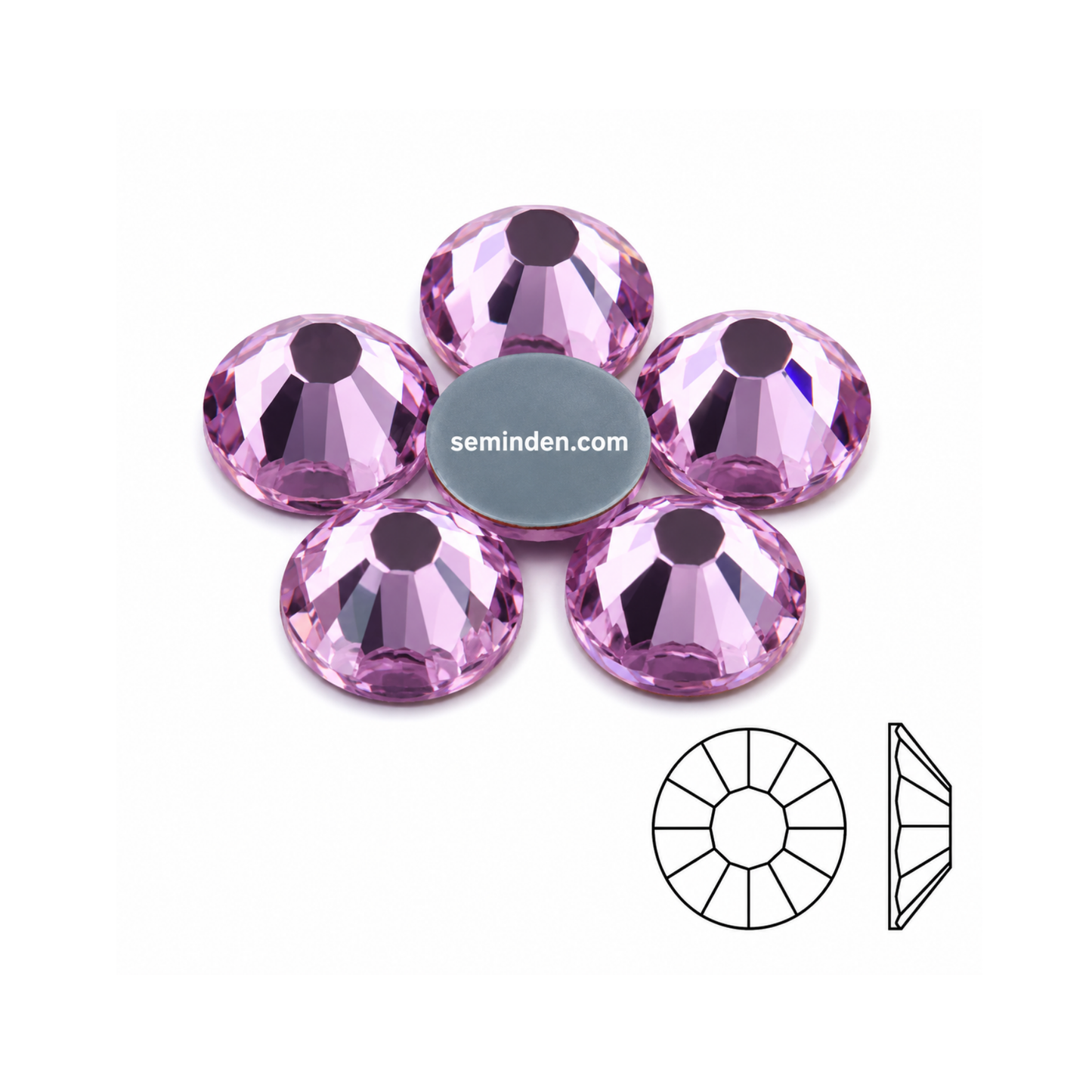 Violet Rhinestone Cam Taş